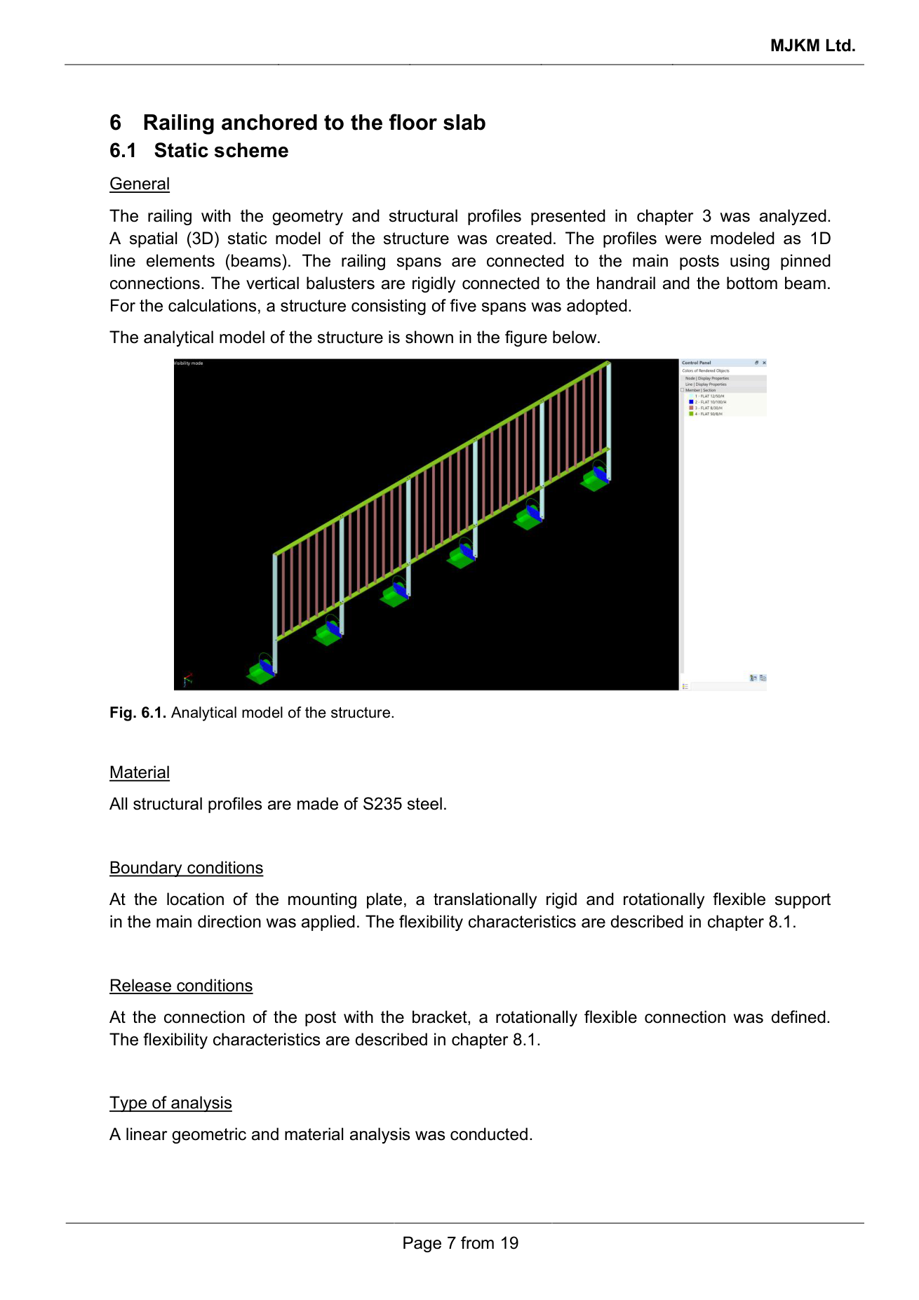Model analityczny balustrady